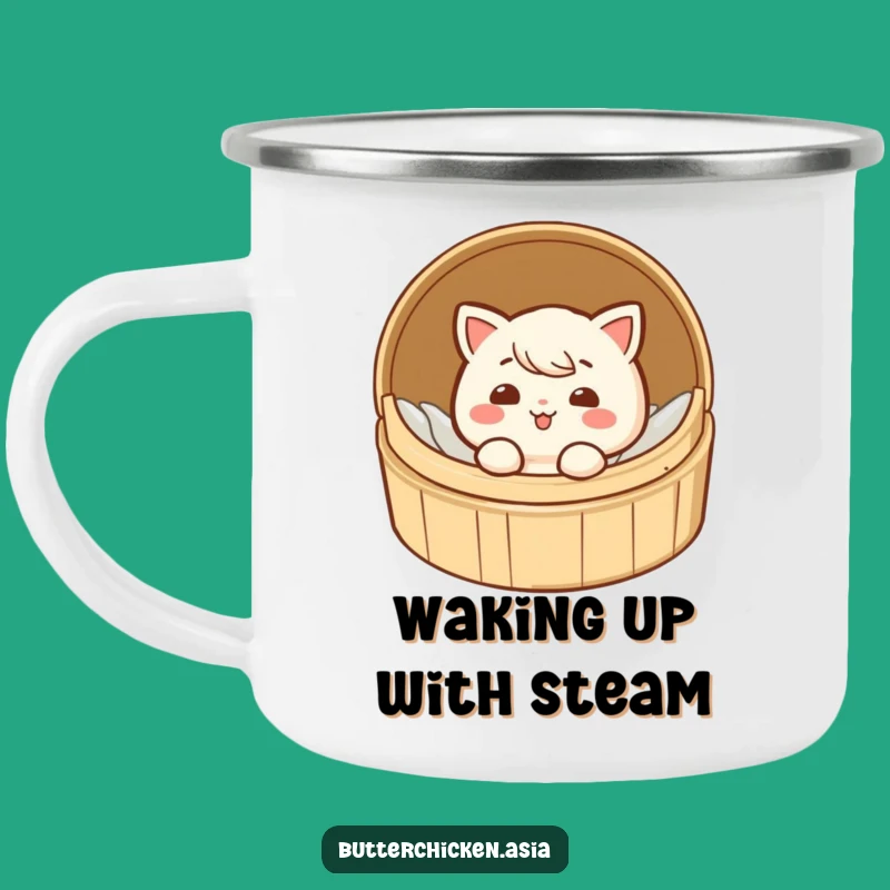 Funny Dim Sum Camping Mug - Durable & Giggling Steamed Dumpling Cup