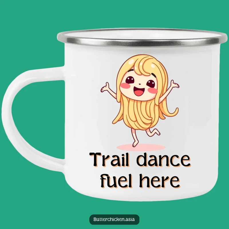 Funny Noodle Dance Camping Mug: Adventure with a Jig, Your Fun Funny Gift!