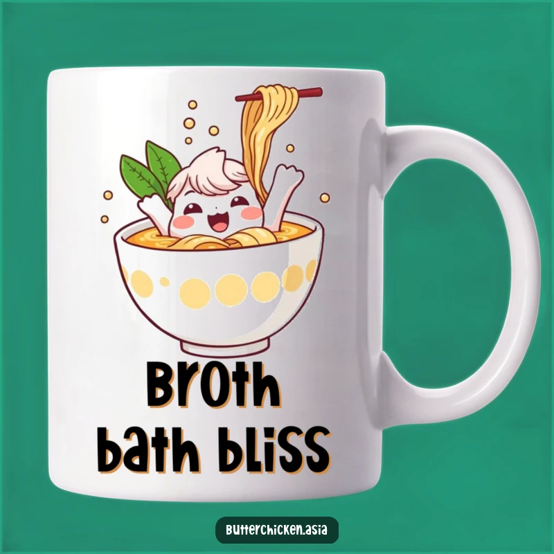 Funny Ramen Mug: Joyful Splashing Character Gift for Noodle Lovers