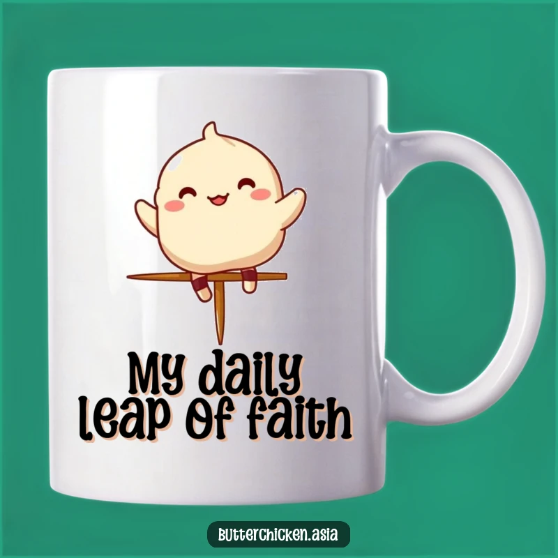 Funny Dumpling Jump Mug - Hilarious Chinese Food Character Gift for Foodies!