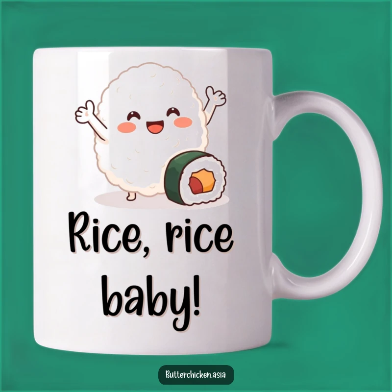Funny Rice Blob Mug: Cute Sushi Character Gift for Foodie Humor Lovers