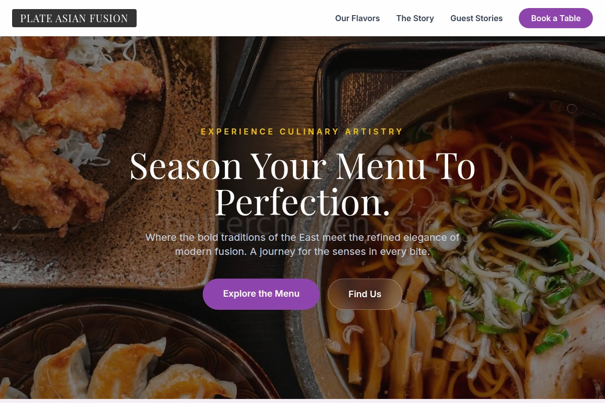 Plate Asian Fusion Food