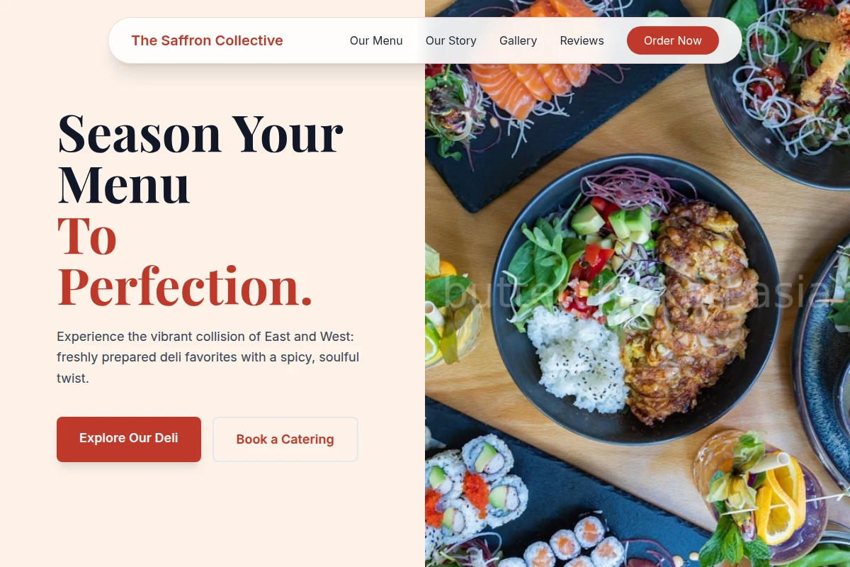 Premium Asian Fusion Food Website Design