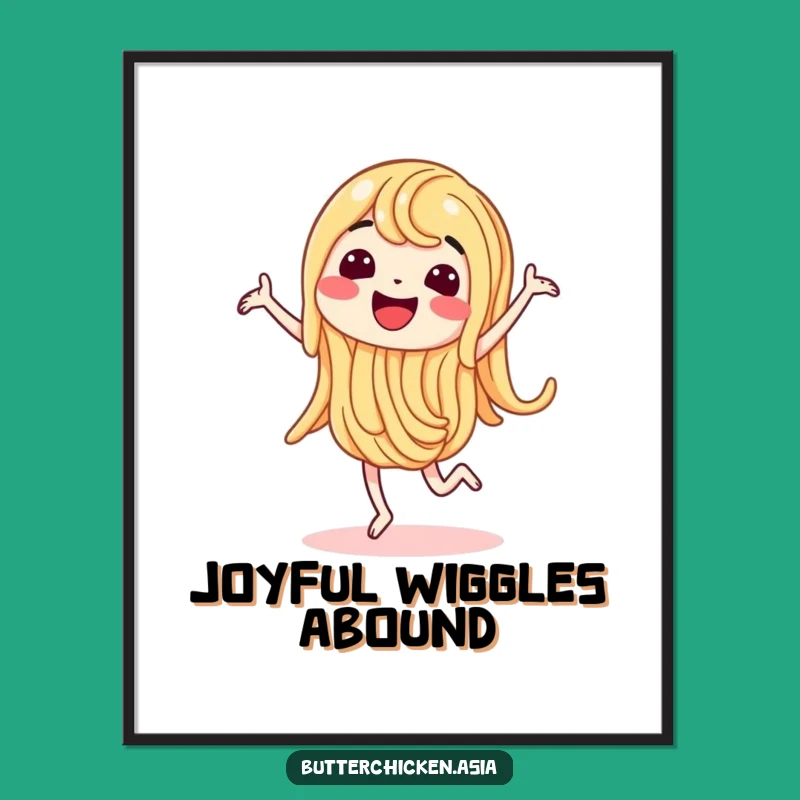 Funny Noodle Dance Digital Art: Instant Joy for Walls, A Dynamic Funny Gift!