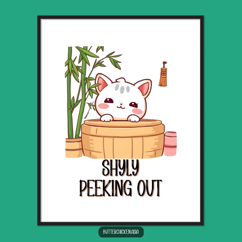 Funny Shy Wonton Digital Art: Instant Charm for Walls, A Gentle Funny Gift!