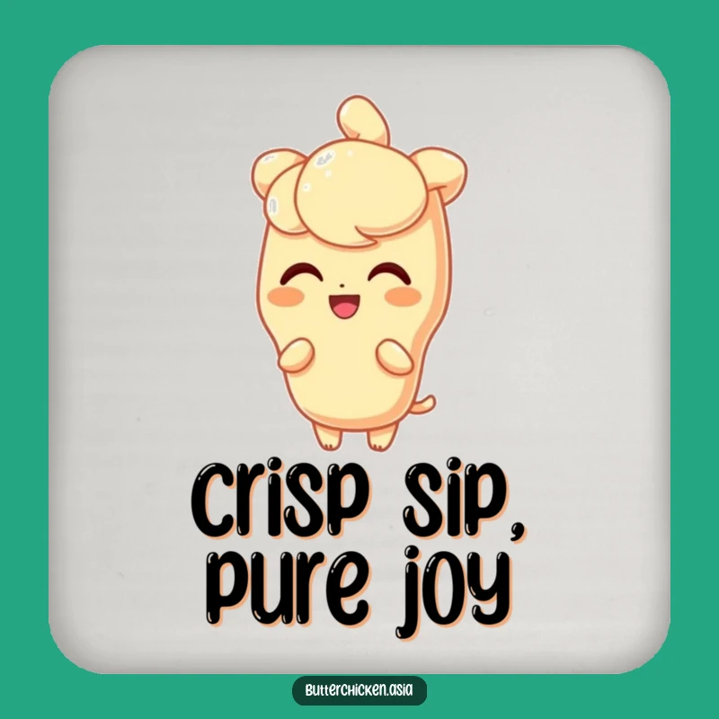 Funny Delighted Tempura Coaster: Protect Surfaces with Shine, A Crisp Funny Gift!