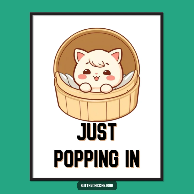 Funny Dim Sum Poster Print - Giggling Character Art for Kitchens