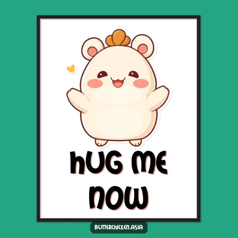 Funny Bao Bun Poster: Embrace Joy with this Smiling Character Art