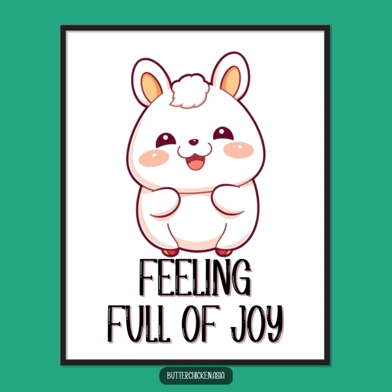 Free Printable Wall Art: Giggling Bao Bun Blush Funny Downloadable Kitchen Decor