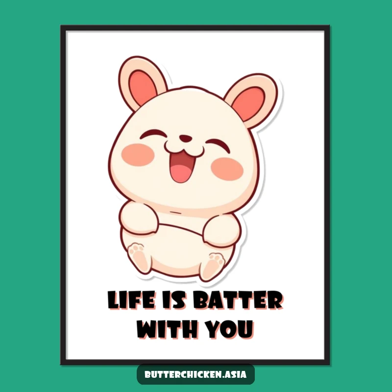 Free Printable Wall Art: Happy Bao Bun Joy, Funny Downloadable Decor