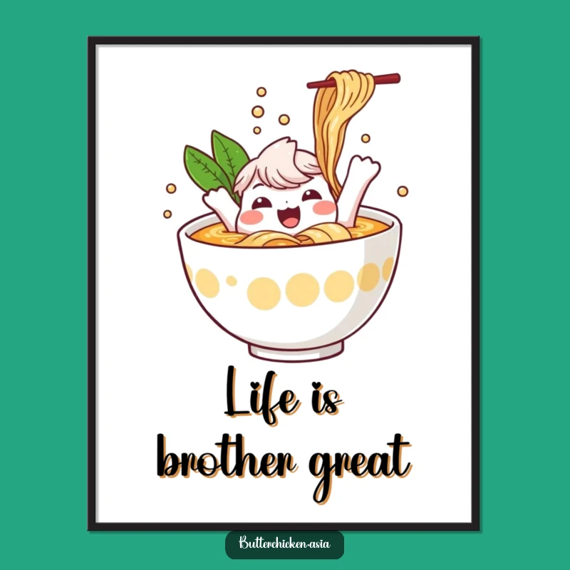 Free Printable Ramen Splash Art: Funny Bowl Downloadable Decor