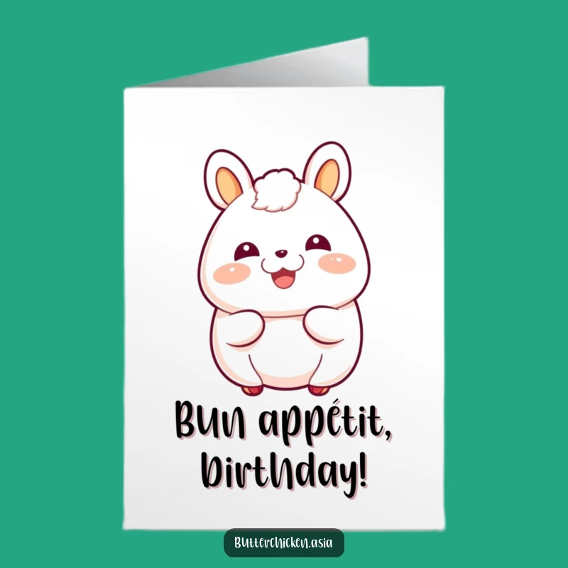 Free Printable Birthday Card: Giggling Bao Bun Blush Funny Downloadable Gift