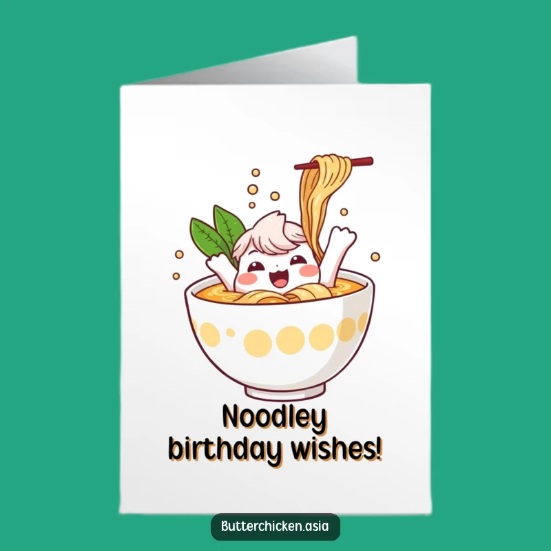 Free Printable Ramen Birthday Card: Funny Splash Downloadable Gift