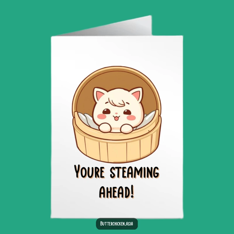 Free Printable Congrats Card: Dim Sum Celebration Peek, Downloadable Joy