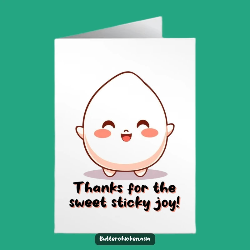 Free Printable Thank You Card: Bouncy Mochi Joyful Bounce Funny Gratitude Gift