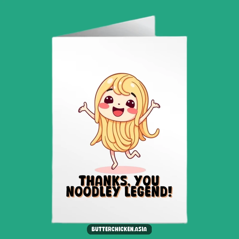 Free Printable Thank You Card: Wiggling Noodle Dance Funny Gratitude Downloadable Gift