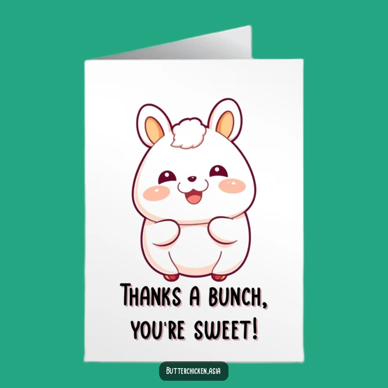 Free Printable Thank You Card: Giggling Bao Bun Blush Funny Gratitude Gift