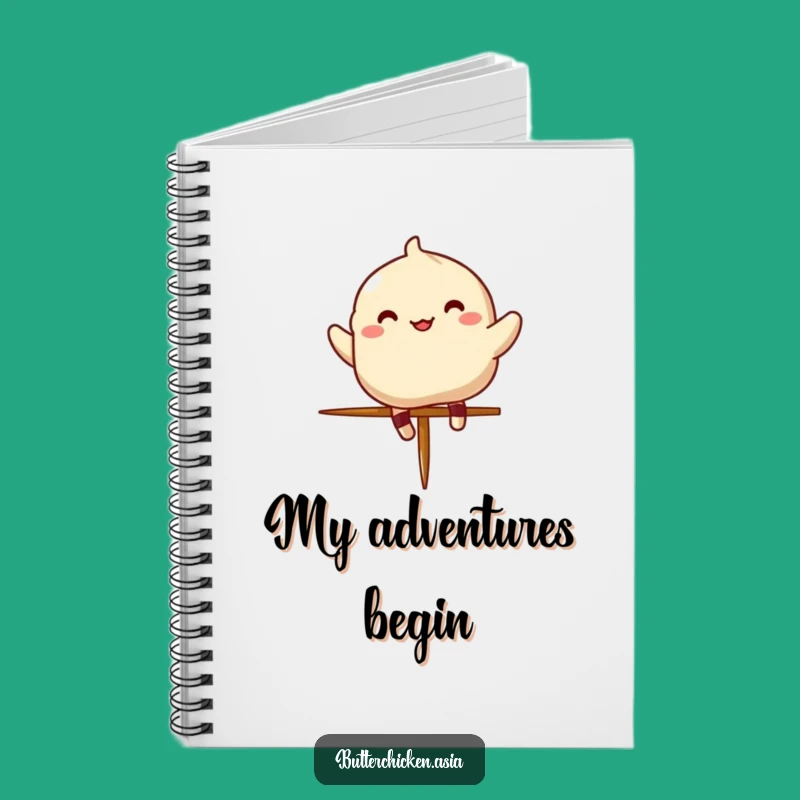 Funny Dumpling Notebook - Journal Your Thoughts with a Cheerful Food Character