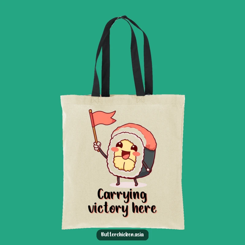 Funny Sushi Roll Tote Bag: Carry Joy with this Cheerful Character!